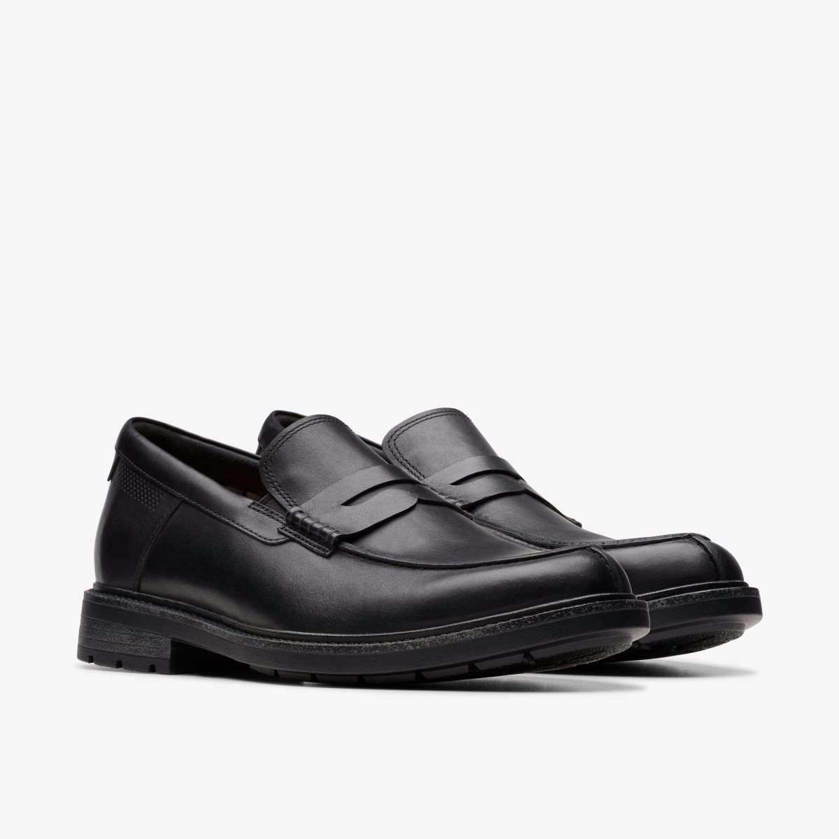 Clarks Un Shire Step Black Leather Black | GXWMF1987