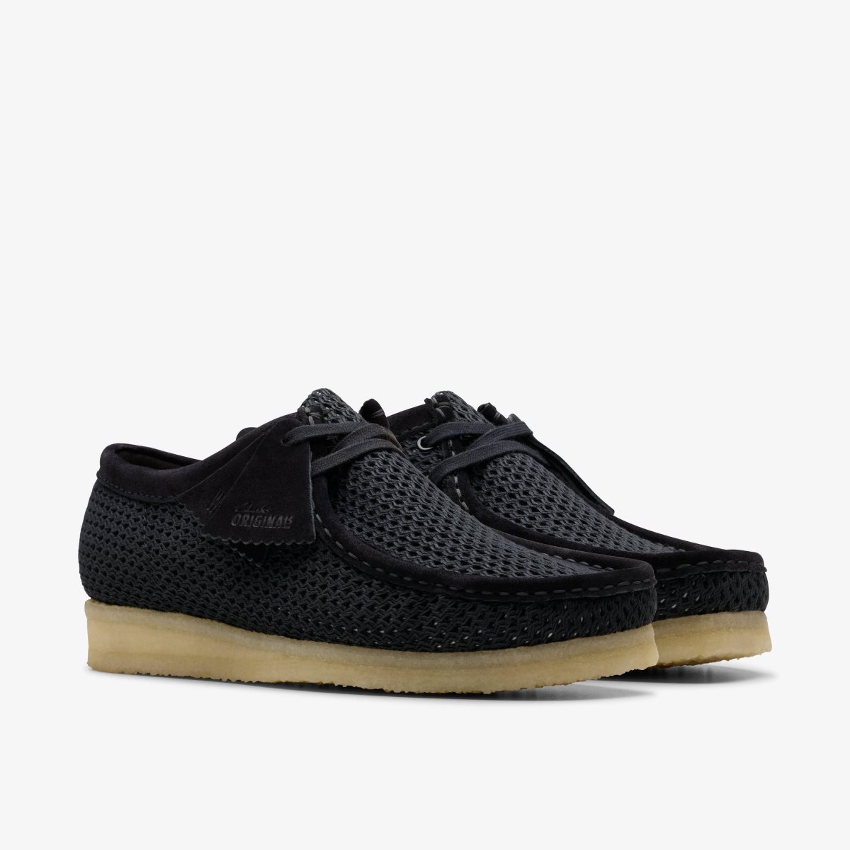 Clarks Wallabee Black Mesh Black | AIUYC8570