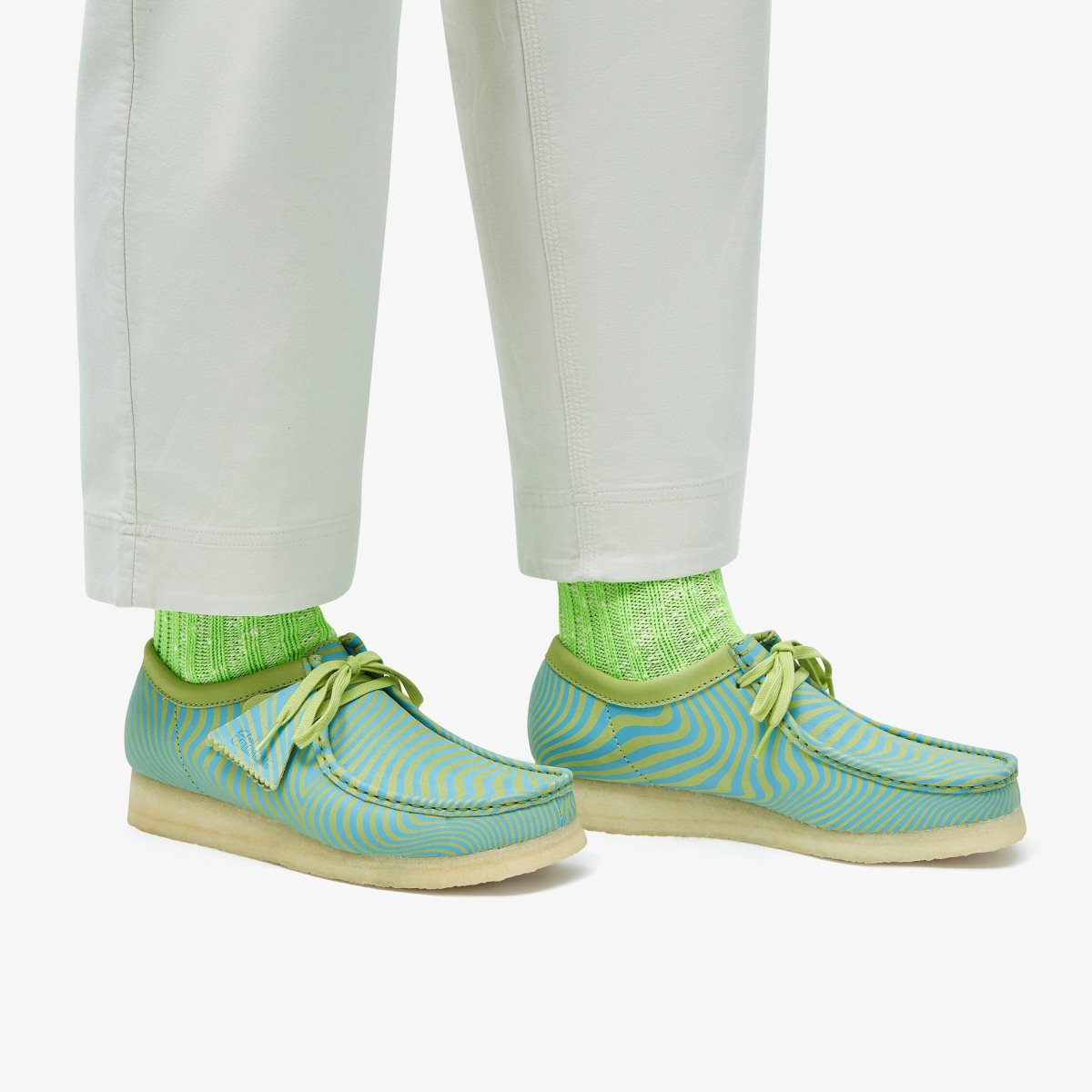 Clarks Wallabee Blue/Lime Print Blue / Light Green | ESRFV8124