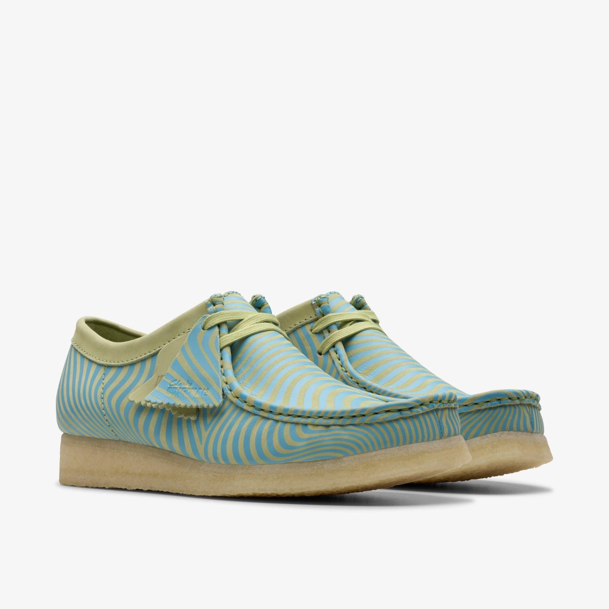 Clarks Wallabee Blue/Lime Print Blue / Light Green | ESRFV8124