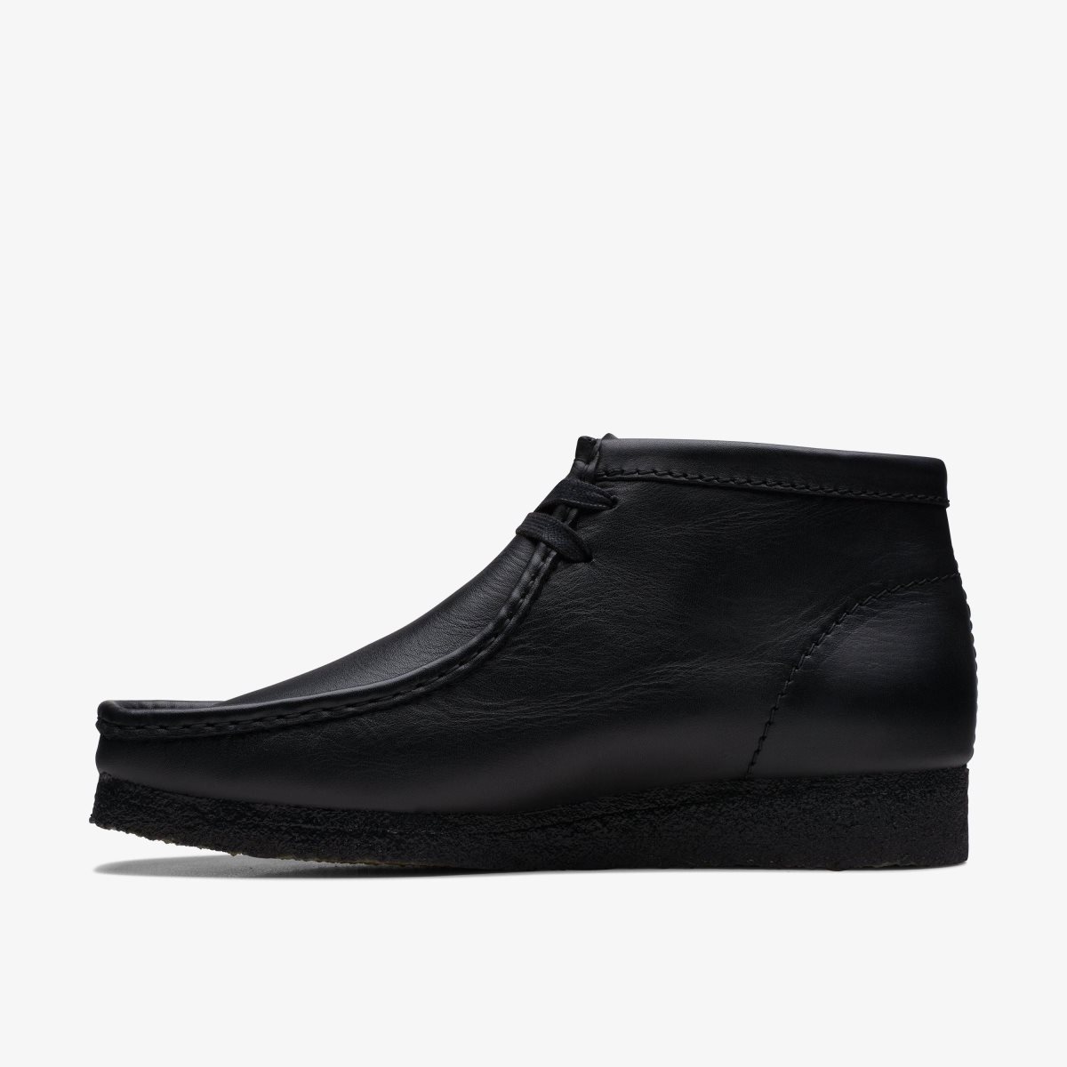 Clarks Wallabee Boot Black Leather Black | MHWTY7016