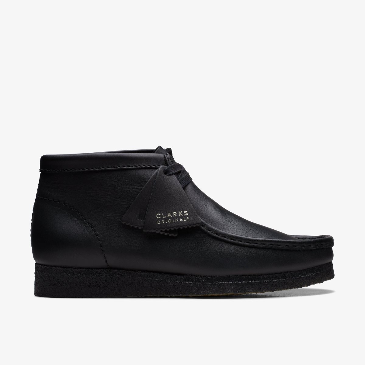 Clarks Wallabee Boot Black Leather Black | MHWTY7016