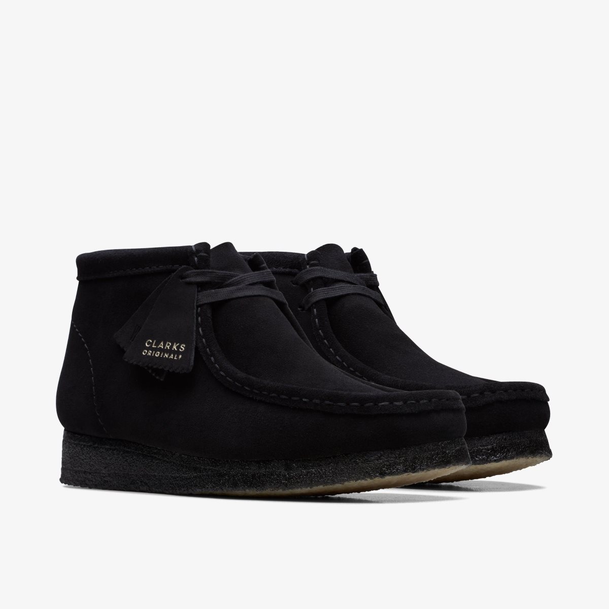 Clarks Wallabee Boot Black Suede Black | KIFYG5786