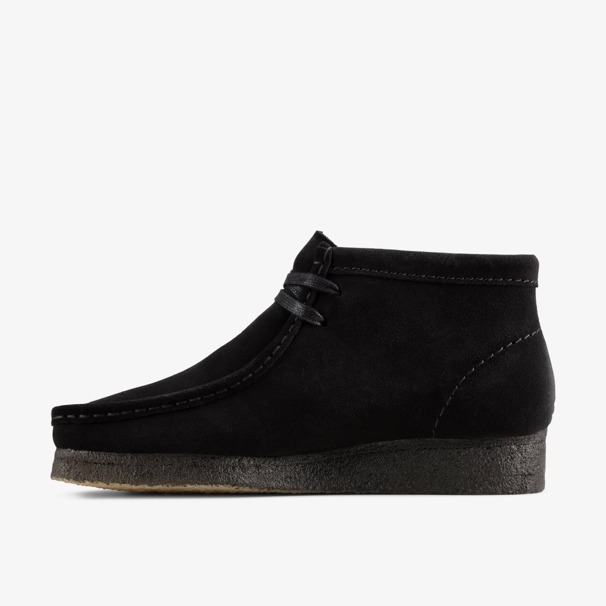 Clarks Wallabee Boot Black Suede Black | BHQKI0612