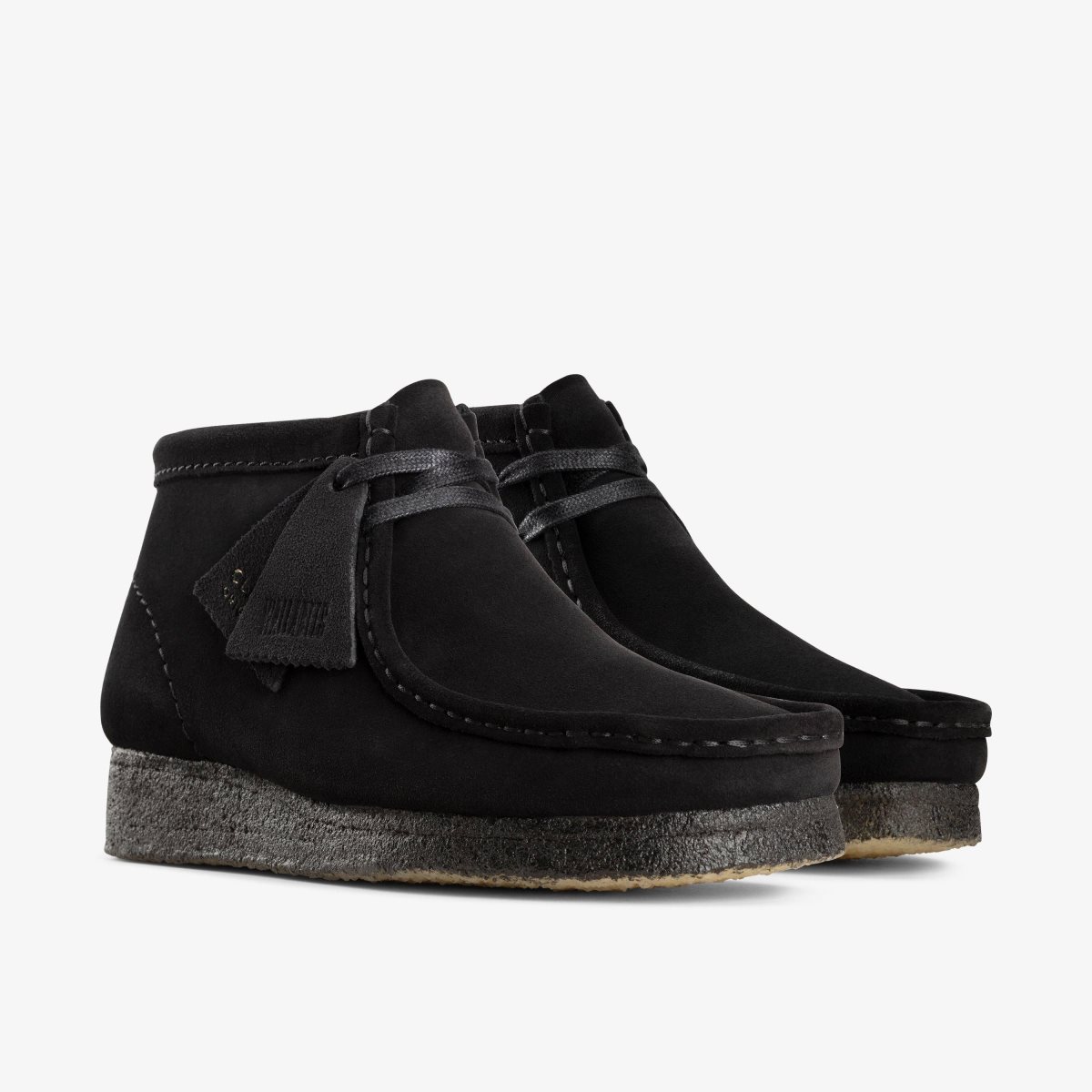 Clarks Wallabee Boot Black Suede Black | BHQKI0612