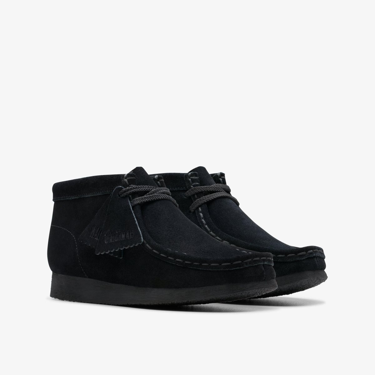 Clarks Wallabee Boot Older Black Suede Black | NFLUI8724