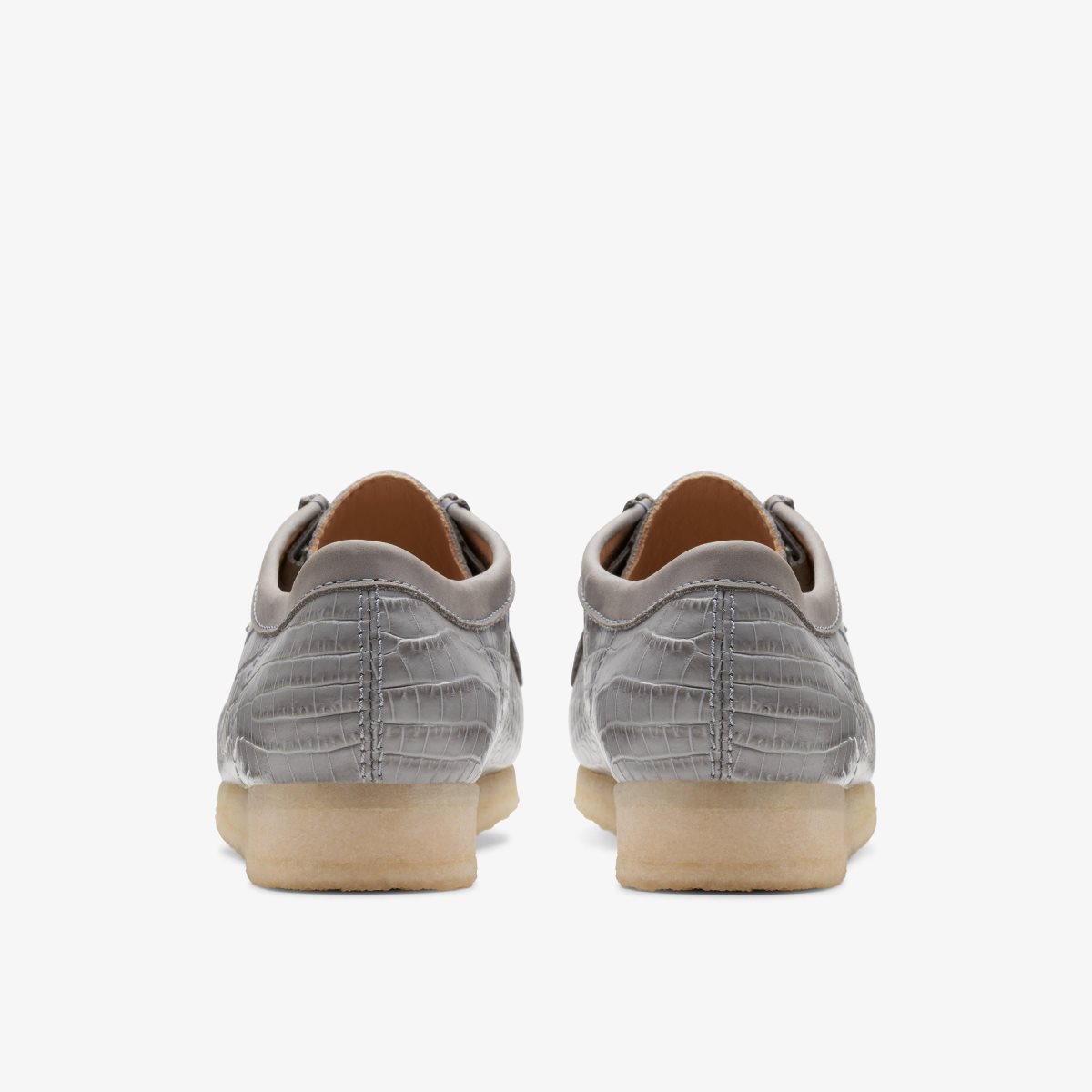 Clarks Wallabee Grey Crocodile Print Grey | INDRA7415