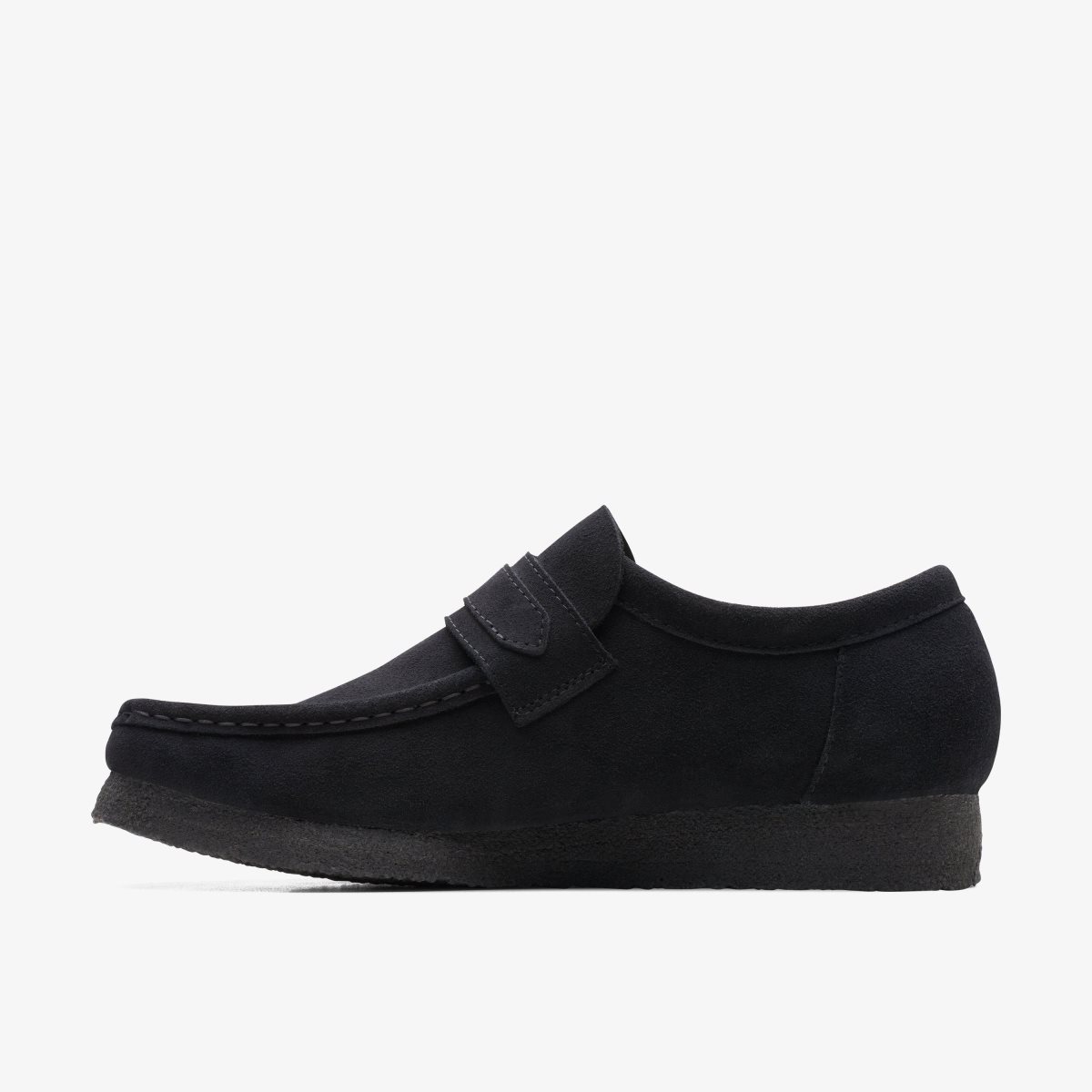 Clarks Wallabee Loafer Black Suede Black | NRBAH0134