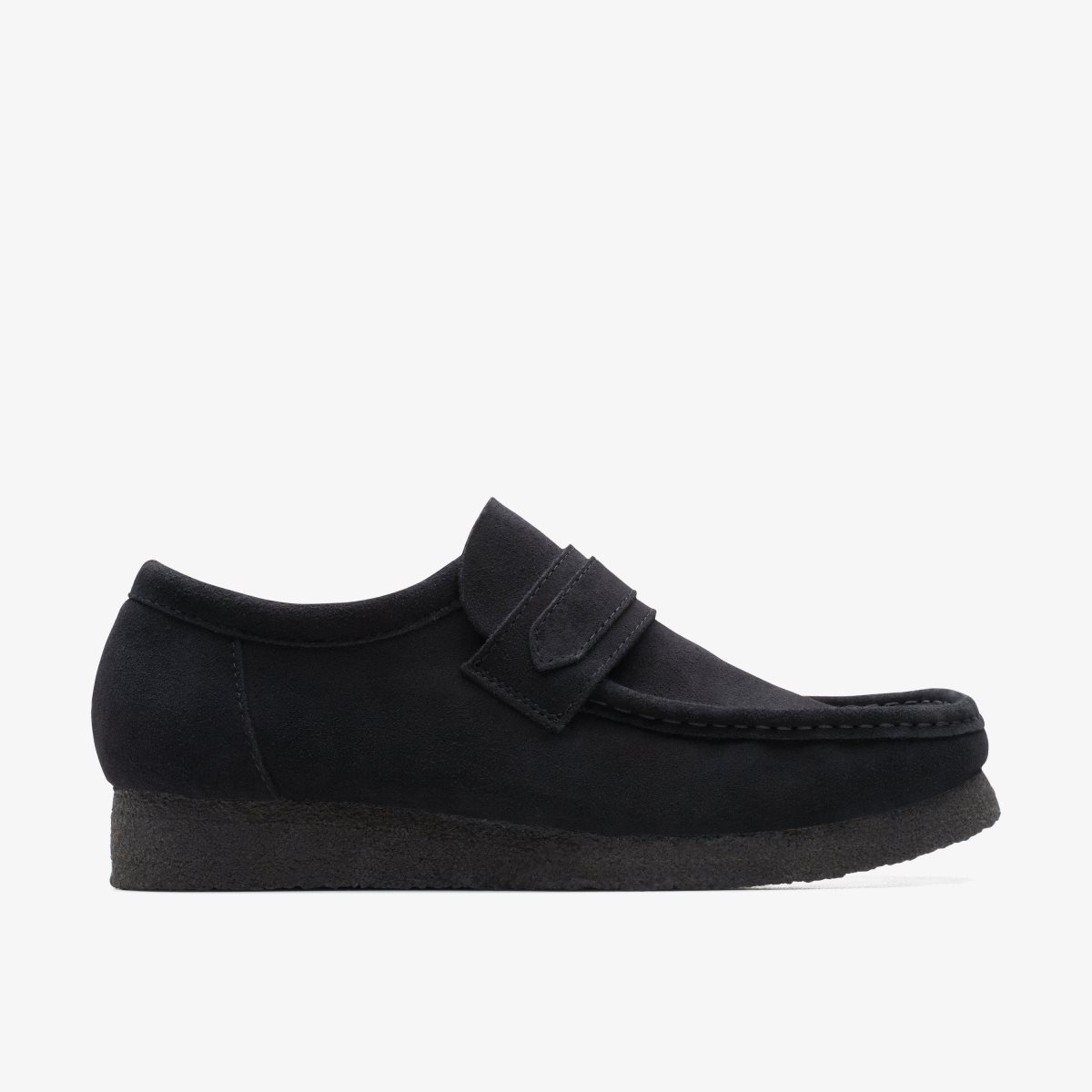 Clarks Wallabee Loafer Black Suede Black | NRBAH0134