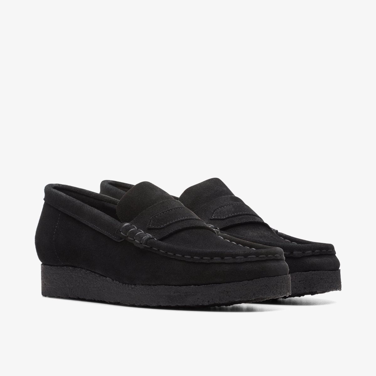 Clarks Wallabee Loafer Black Suede Black | CEYXK2870