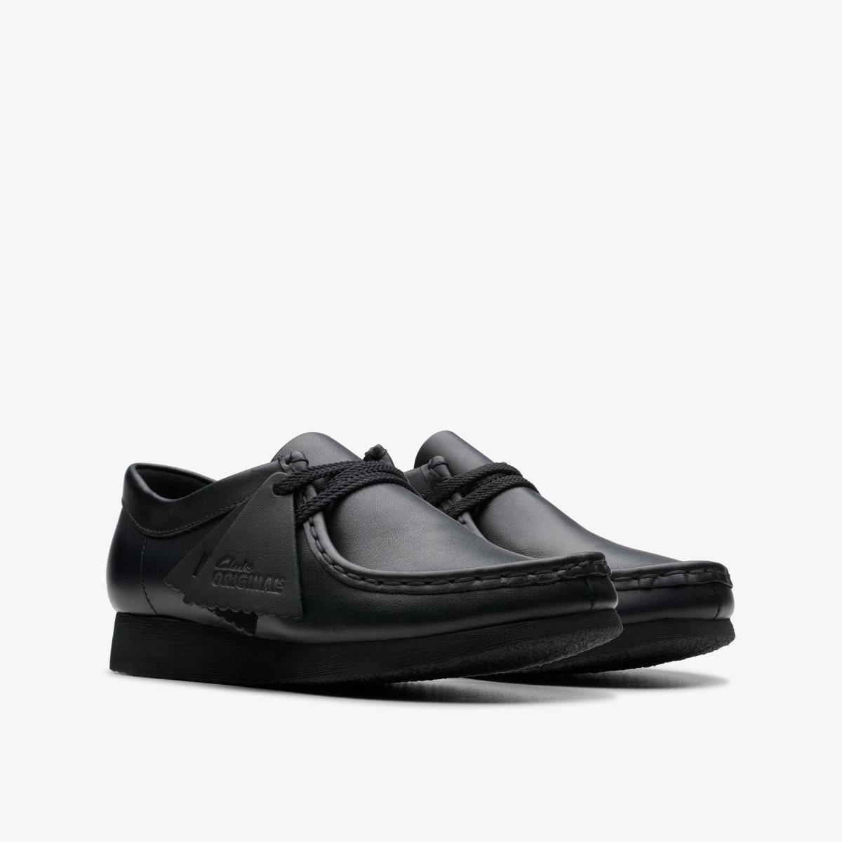 Clarks Wallabee Older Black Leather Black | RVLMI6802