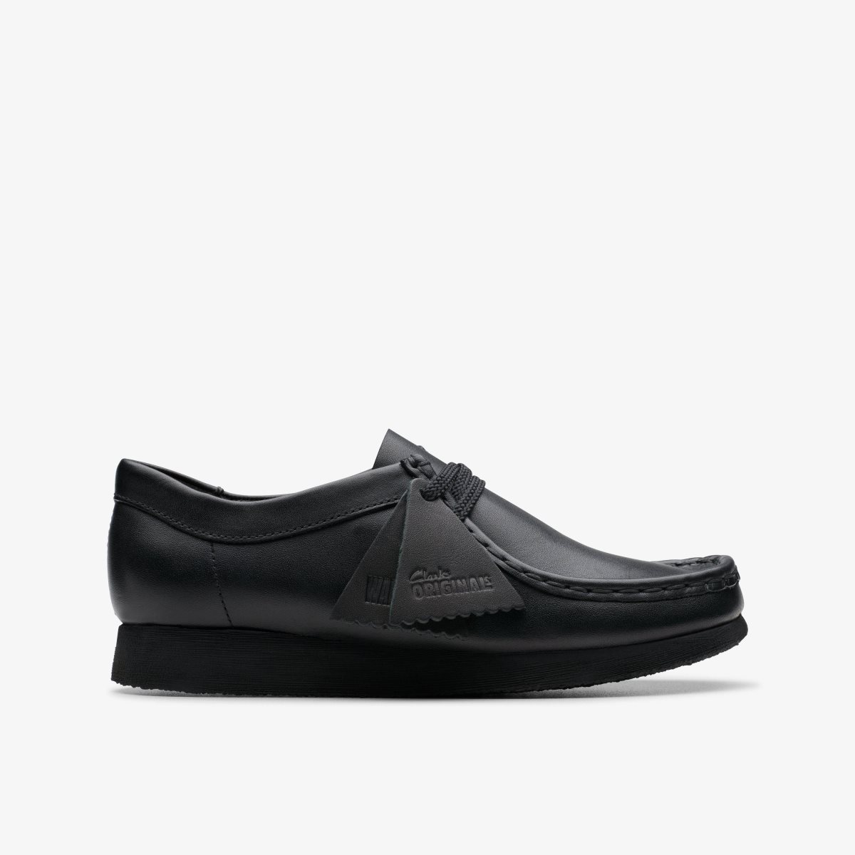 Clarks Wallabee Older Black Leather Black | RVLMI6802