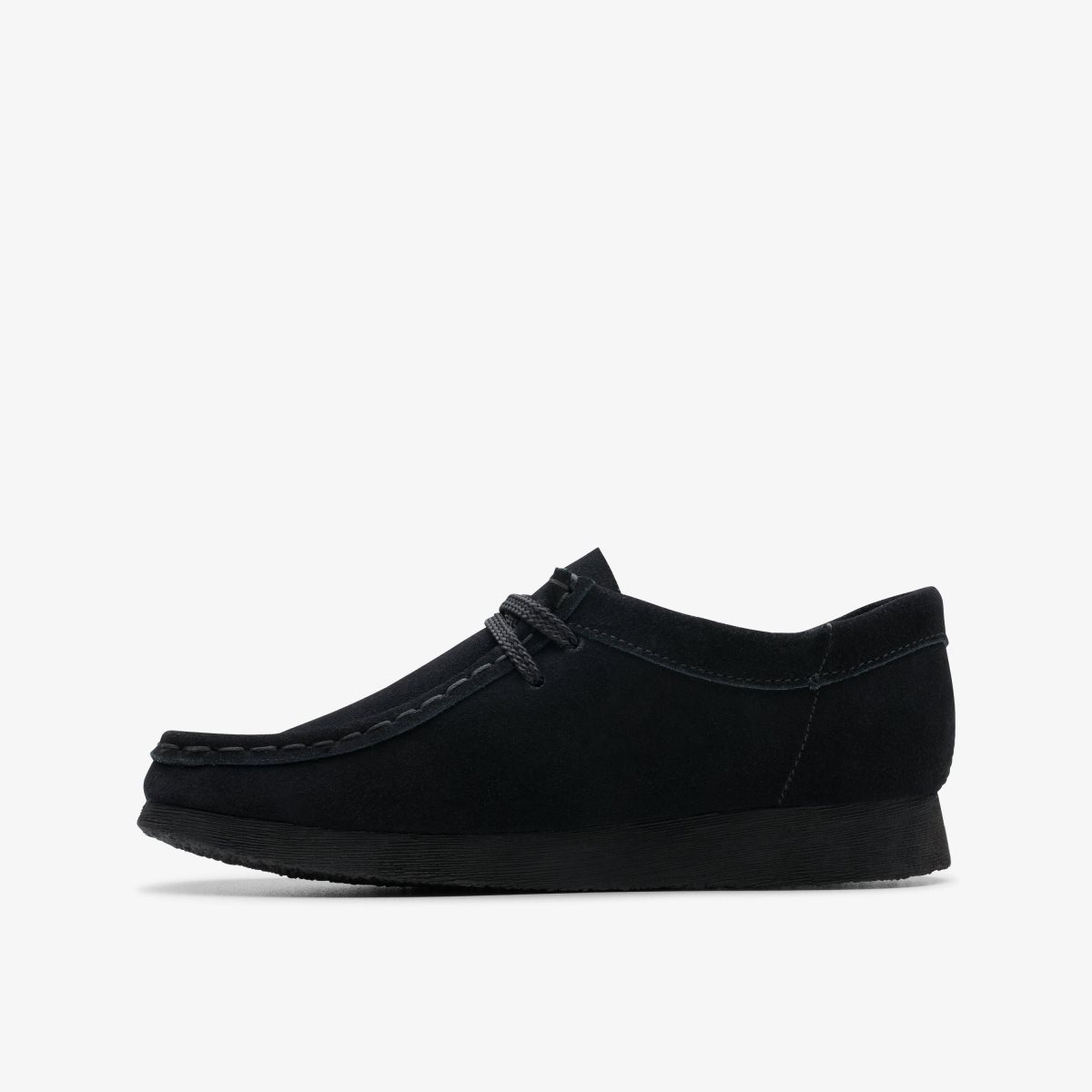 Clarks Wallabee Older Black Suede Black | OYCPW9475