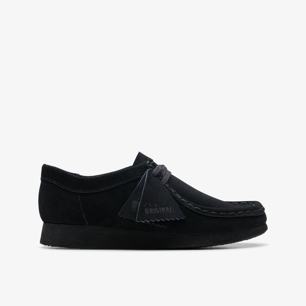 Clarks Wallabee Older Black Suede Black | OYCPW9475