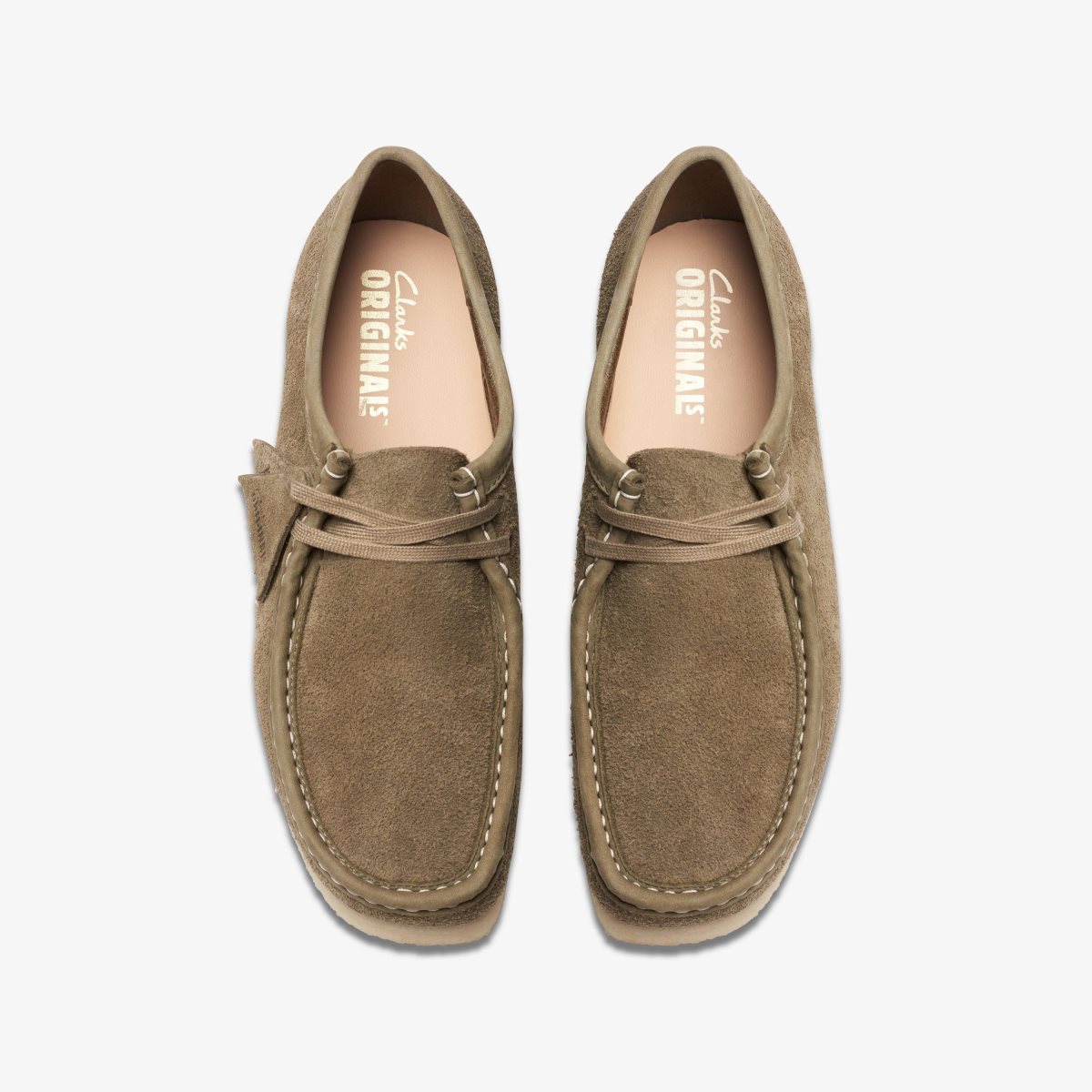 Clarks Wallabee Pale Khaki Suede Khaki | KWURI5703