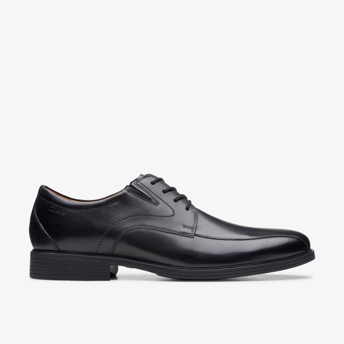 Clarks Whiddon Pace Black Leather Black | UTFJY5046