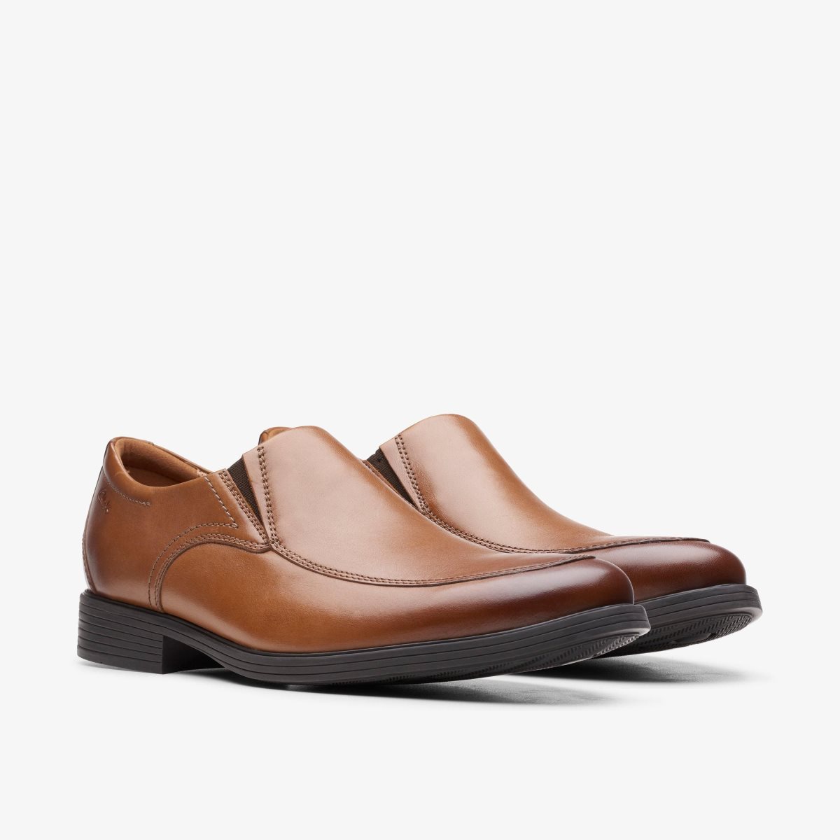 Clarks Whiddon Step Dark Tan Leather Dark Brown | GBAWN6598