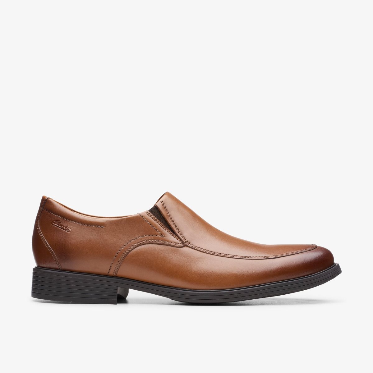 Clarks Whiddon Step Dark Tan Leather Dark Brown | GBAWN6598