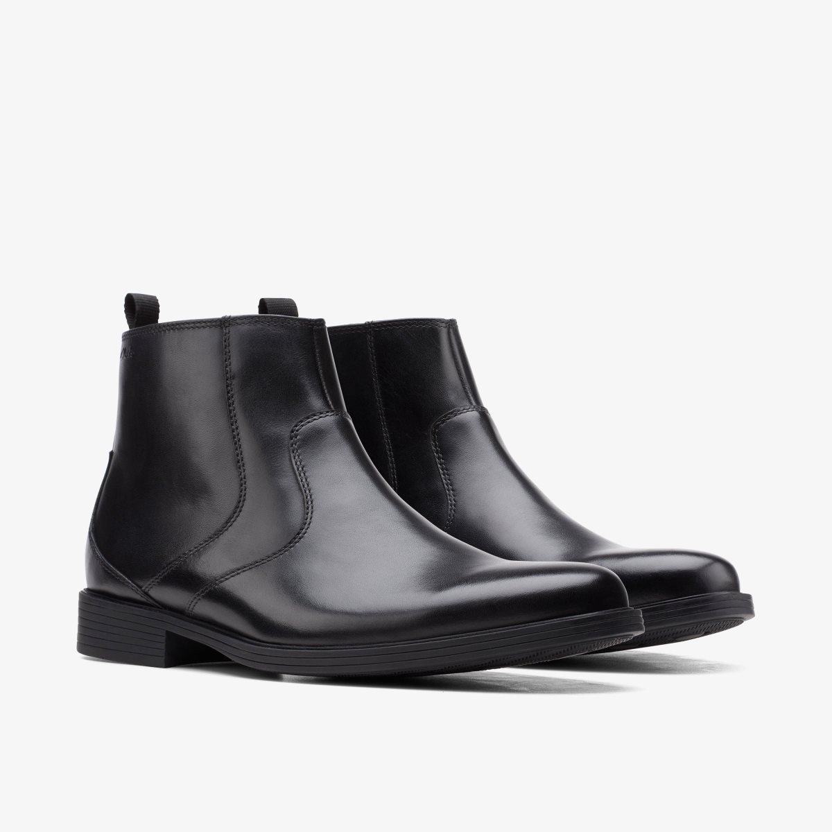 Clarks Whiddon Zip Black Leather Black | DSIGC7356